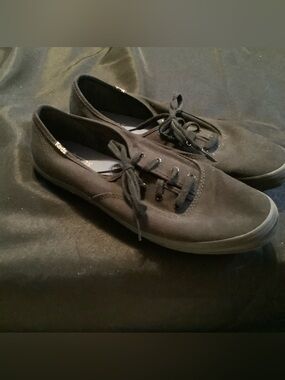 KEDS:   Black Low-Profile Canvas Sneakers